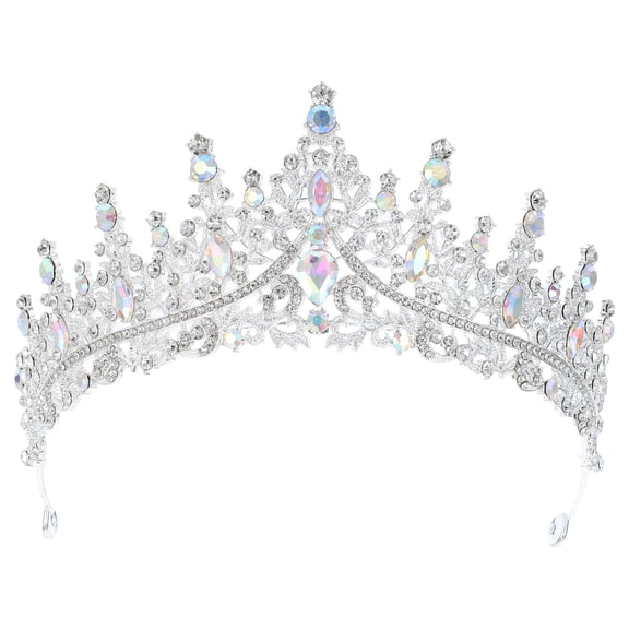 LOLIPPYY Princess Headpieces Silver Crown Shape for Women Birthday 1Set