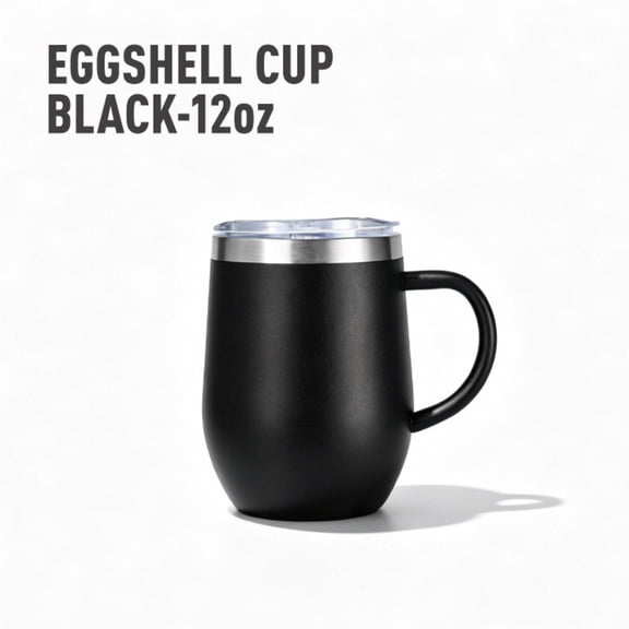 HHX 12oz Insulated Stainless Steel Coffee Mug with Handle, Leakproof Lid, Double Wall Vacuum Tumbler Cup for Hot/Cold Drinks, 4 Colors Available