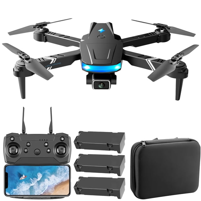 Cuadricóptero RC LS-878 RC Drone con cámara 4K Wifi FPV Cámara dual Drone Mini Quadcopter de juguete plegable para niños con control de sensor de gravedad Modo sin cabeza Función de video de foto de g Romacci Cuadricóptero RC