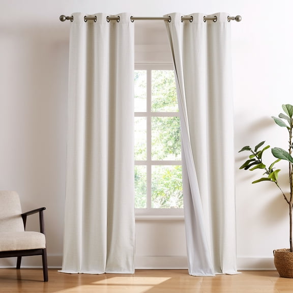 Brookstone Beige Alfred Blackout Grommet 38" W x 96" L Window Curtain Panel Pairs