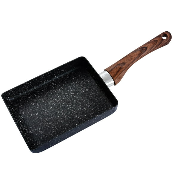 Zootealy Japanese Omelette Pan Maifan Stone Non-stick Egg Roll Pan Frying Pan With Wood Handle for Baby Kids Food Cooking