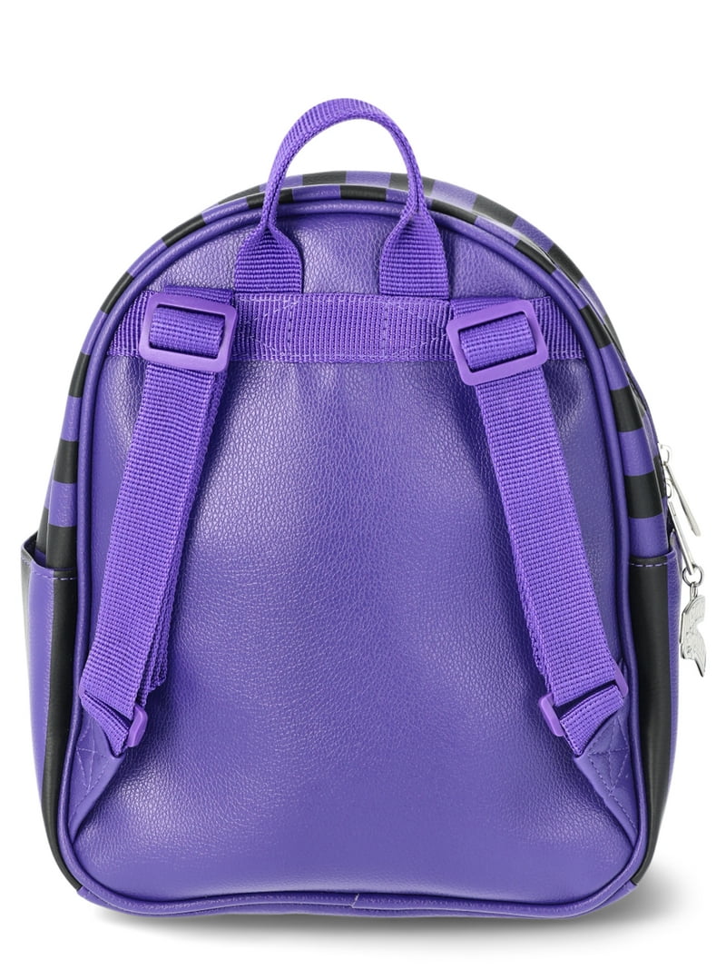 Wednesday Addams Nevermore Academy Striped Mini Backpack, Purple/Black Wednesday Addams Nevermore Academy Striped Mini Backpack, Purple/Black