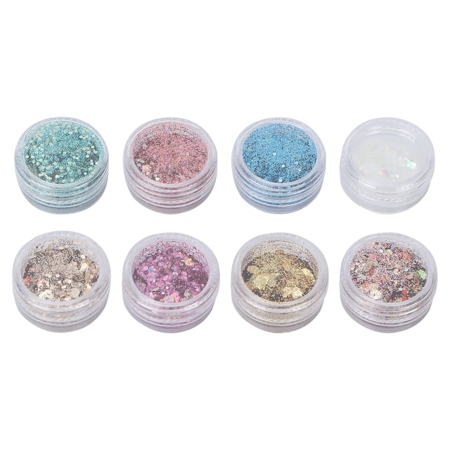 Juego de 8 cajas de Lentejuelas para decoración de uñas Nikou