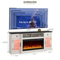 thumbnail image 3 of T4TREAM Electric Fireplace TV Stand for TVs up to 80", Farmhouse Entertainment Center with Fireplace , White, 3 of 8