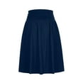 thumbnail image 4 of Sakmal Midi Skirt Women's Pleated Knee Length Summer Blue A line Solid Skirts with Pockets, 4 of 7