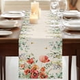 thumbnail image 3 of Table Runners 108 Inches Long Dress Scarves, Red Poppy Farmhouse Coffee/Dining/Kitchen Table Runner for Living Room, Farmhouse Country Vintage Flower Leaf Plant 13x108 Inch, 3 of 9