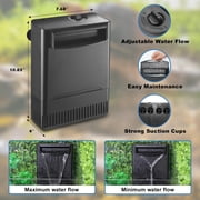 290GPH Turtle Tank Filter for 40-85 Gallon, Turtle Filter Low Water Level Available and Flow Adjustable, Turtle Water Filter for Shrimps Amphibians