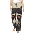 thumbnail image 1 of Balery Retro Raccoon Graphic Print Pantalones de pijama para mujer, pijamas ultraligeros, pantalones de estar por casa-Large, 1 of 6