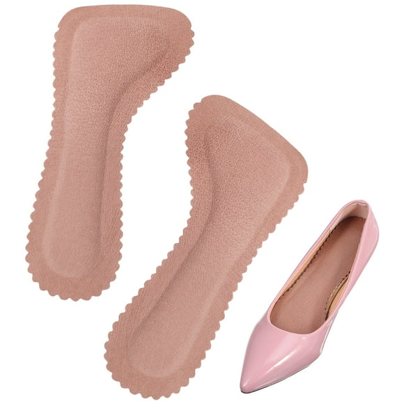 WORGEOUS 1 par de plantillas absorbentes, plantillas de tacón alto, cojines antideslizantes para zapatos, almohadillas de cuero para zapatos para mujer, uso diario en verano (rosa)