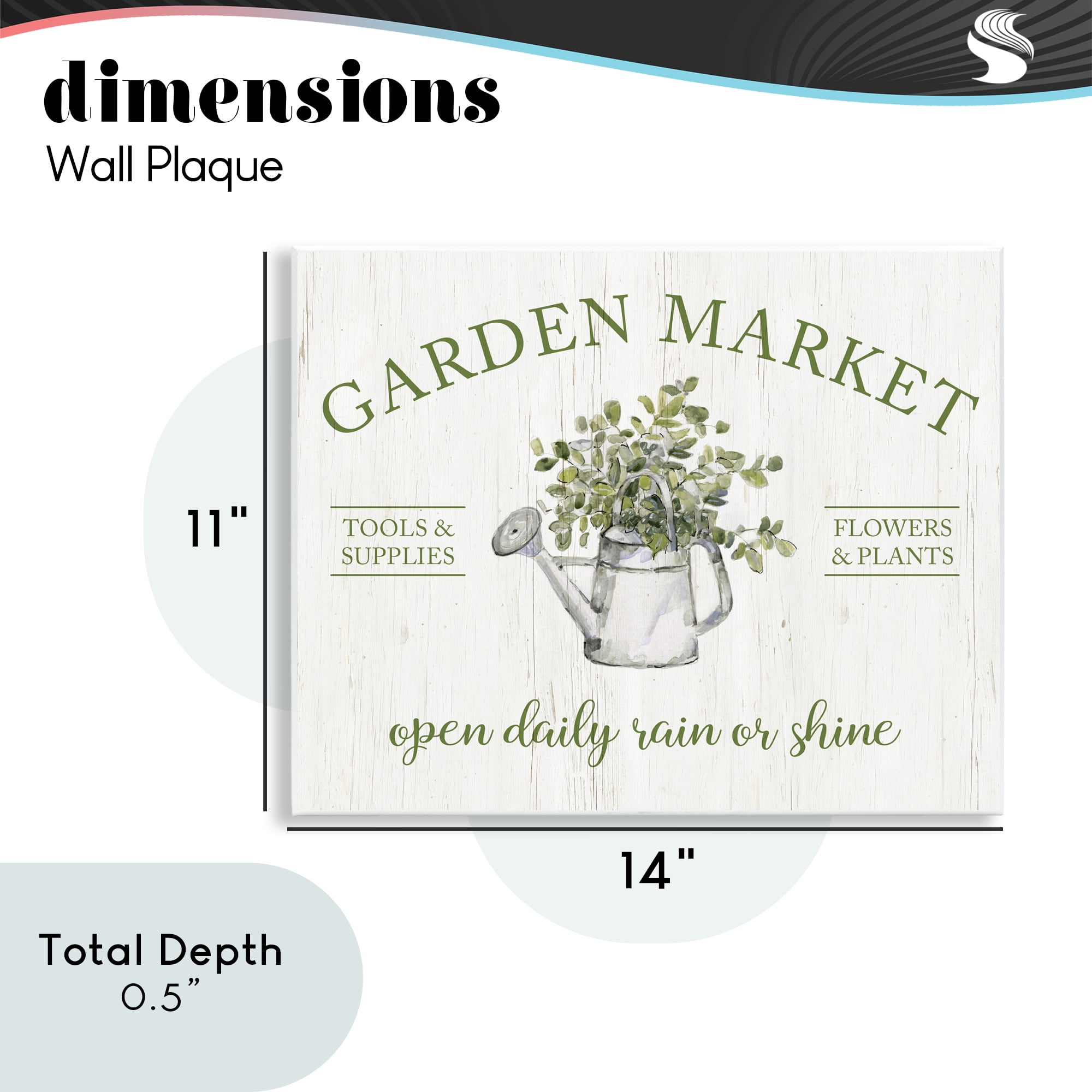Stupell Industries Open Daily Garden Market Wall Plaque Art, design by Sally Swatland