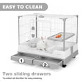 thumbnail image 6 of golytefs Gravity Lock Rabbit Cage with Pull Out Tray Wheeled Bunny Hutch Cage (Grey), 6 of 9