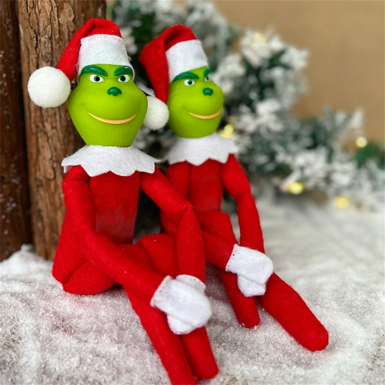 4/2/1pcs 32CM The Grinch Christmas Decorations Green Monster Elf