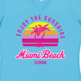 thumbnail image 4 of Inktastic Summer Enjoy the Sunshine Miami Beach Florida in Pink Women's V-Neck T-Shirt, 4 of 5