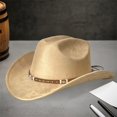 thumbnail image 6 of RUINIXCW Western Cowboy Hat for Men Women Cowgirl Hat Classic Felt Roll Up Fedora Hat with Leather Buckle Belt Wide Brim Jazz Hat Themed Party Cap Wedding Party Costume, 6 of 9