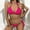 Hot Pink, variant on Babysbule Swimsuits for Women Women Fashion Bikini With Chest Pad Without Steel Support Strap Split Swimsuit Beach Three-piece Suit