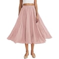 thumbnail image 2 of Mifsaly Summer Skirts for Women High Waist A Line Midi Linen Skirt Lightweight Flowy Casual Everyday Going Out Clothes Free Size, 2 of 9