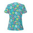 thumbnail image 4 of Naloa Donut Print T-Shirts Short Sleeve V Neck Tees for Women Fashion Tops Trendy Lightweight Soft Casual Summer Outfits Clothes, 4 of 5