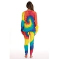thumbnail image 3 of Just Love Women's Tie Dye Two Piece Thermal Pajama Sets (Tie Dye Bright, Large), 3 of 3