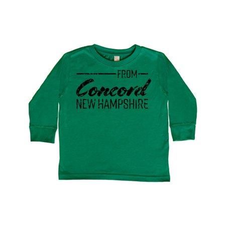 

Inktastic From Concord New Hampshire in Black Distressed Text Gift Toddler Boy or Toddler Girl Long Sleeve T-Shirt