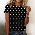 thumbnail image 2 of Womens Oversized Tshirts Casual Short Sleeve Basic Summer Tops for Women Black L, 2 of 5
