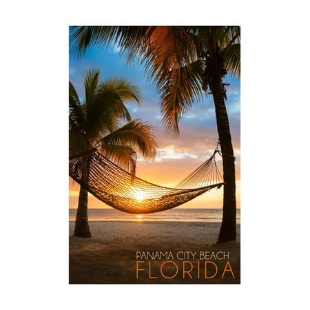 Panama City Beach, Florida - Hammock and Sunset Print Wall Art By Lantern