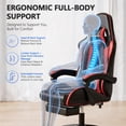 thumbnail image 2 of Mr IRONSTONE Ergonomic Gaming Chair with Massage Lumbar Support and Footrest, Heavy Duty 400lbs Computer Chair for Adults, Red/Black, 2 of 9