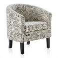 thumbnail image 6 of BELLEZE Accent Arm Club Chair in Linen Fabric - Highland (Black & Beige), 6 of 7