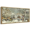 thumbnail image 5 of IDEA4WALL Extra Large Framed Canvas Print Wall Art Winter Cityscape Street Scene in Snow Illustrations Urban Fine Art Oversized Artwork Relax/Calm for Living Room - 60"x30", 5 of 5