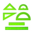 thumbnail image 2 of 6PCS Transparent Math Set Plastic Rulers Set Protractors Triangle Measuring Tool, 2 of 9