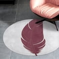 thumbnail image 4 of Garnet And Gold Feather Pattern Round Carpet Circle Rug Outdoor Patio Area Rug Washable Large Area Rugs Hallway Room Decor Fitness Mats, 4 of 8