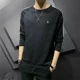 thumbnail image 3 of Ropa para hombre, camiseta holgada con gráfico en la parte superior blanca para hombre, ropa de calle estampada, moda Harajuku, manga larga, citas casuales, talla XL, 3 of 5