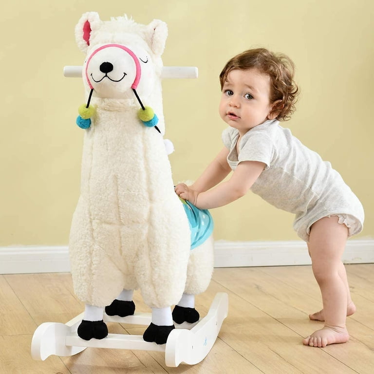 Deer Rocker Baby Rocking Horse Labebe Plush - Female Deer Rocker With Music For ...