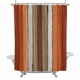 thumbnail image 2 of Brown Orange Striped Shower Curtain for Bathroom Decor, Modern Vintage Wood Texture Rectangle Waterproof Fabric Shower Curtain, 54"x78" Set with 12 Hooks, 2 of 9