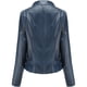 thumbnail image 3 of Chaqueta de cuero para mujer Chaqueta corta de motociclista Chaqueta de cuero con cremallera y cuello de solapa Chaqueta de transición Chaqueta corta (XXL), 3 of 4
