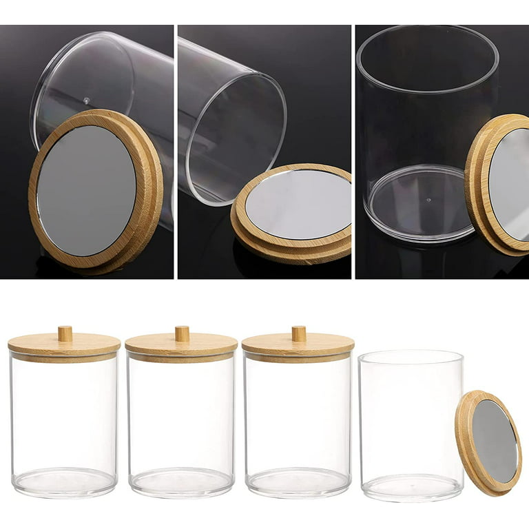 4oz 8oz Small Mini Clear Glass Premium Quality Apothecary Jars for Bathroom  Storage Cotton Balls/Swabs - China Wide Mouth Round Storage Jar, Glass Jar  for Cotton Swabs