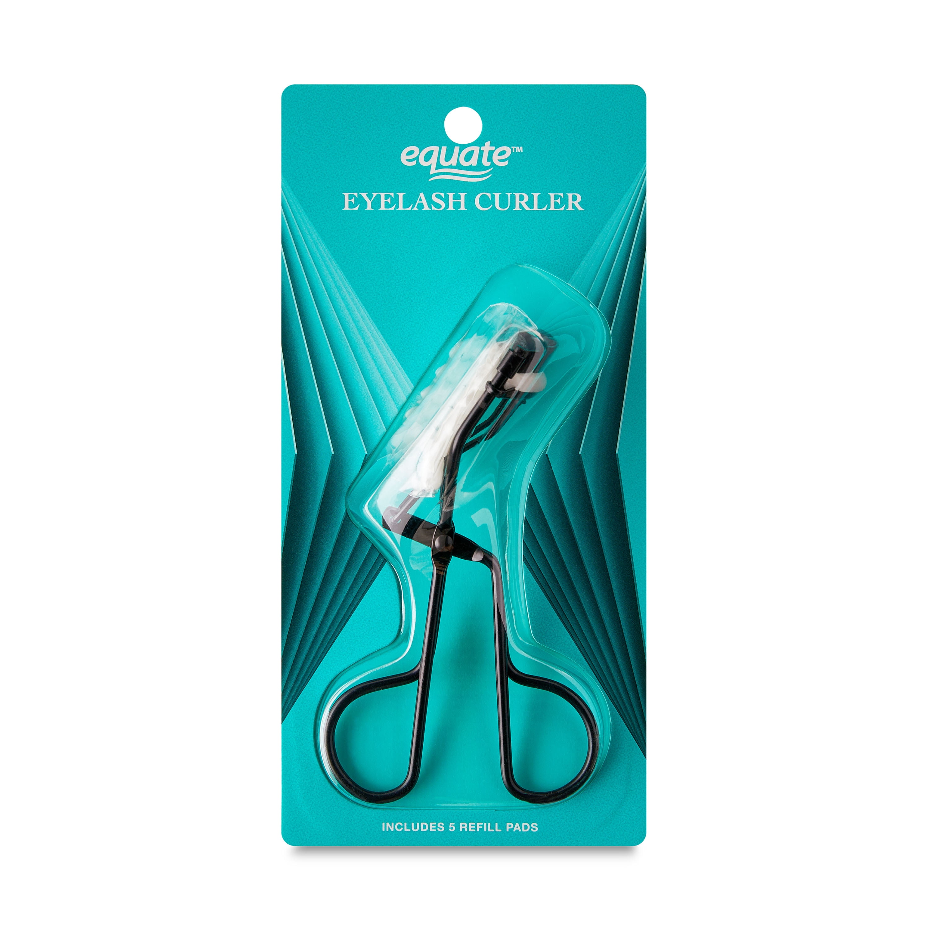 Equate Metal Eyelash Curler with 5 Refill Pads, Black