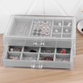 thumbnail image 3 of Jewelry Box Multi-Grids Classification Storage Flannel Necklace Rings Earrings Storage Case for Home, 3 of 8
