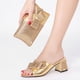 thumbnail image 3 of Zapatillas de lujo de color rojo con nuevo diseño de verano 2022, zapatos africanos y bolsos a juego, zapatillas casuales con punta abierta, talla 38-43, 3 of 4
