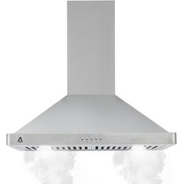 STRELECT Wall Mounted Range Hood 30 Inch, 400 CFM Ducted/Ductless Convertible, Stainless Steel Chimney-Style Over Stove Vent Hood, 3-Speed Fan
