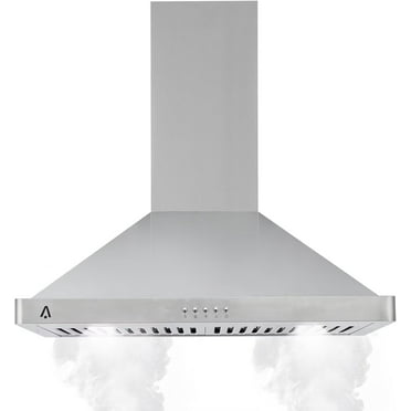 STRELECT Wall Mounted Range Hood 30 Inch, 400 CFM Ducted/Ductless Convertible, Stainless Steel Chimney-Style Over Stove Vent Hood, 3-Speed Fan