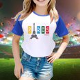 thumbnail image 2 of Rovga Girl Tops 2-3 Years Short Sleeve Cartoon Prints And Games Printed Raglan Shirt 3484 Round Neck Lightweight Daily Wear Blue, 2 of 4