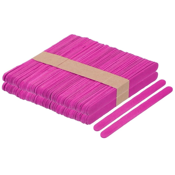 100 piezas de palitos de madera para manualidades, palitos de helado de 4.5 pulgadas para manualidades DIY Rosa Rojo
