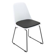 Brage Living Mid Back Cushioned Faux Leather Dining Chair - White / Black