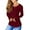 Red Wine, variant on Sherrylily Women Thumb Hole Long Sleeve T-Shirt Crew Neck Shirts Casual Ruched Tee Tops S-XL