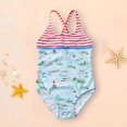 thumbnail image 2 of IROINNID Toddler Girls' Swimsuit One Piece Swimsuit Beach Bikini Slim Printed Swimsuit, 2 of 6
