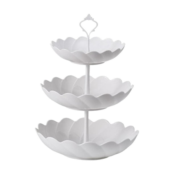 Soporte desmontable para tartas de estilo europeo, ideal para servir pasteles. Tipo de flor blanca