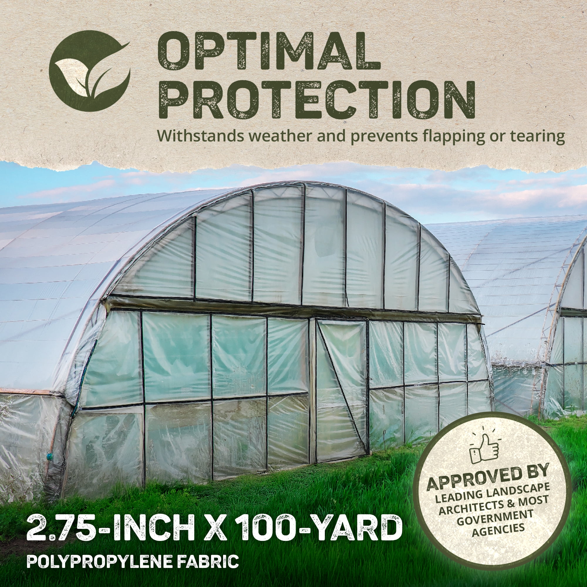 DeWitt Batten Tape Roll for Securing Greenhouse Film to Wood Framing, 2.75 Inch x 100 Yard