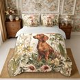 thumbnail image 3 of Manfei Animal Dog Full Size Bedding Sets 7 Pieces,Watercolor Flowers Full Size Bed in a Bag,Reversible, 3 of 6