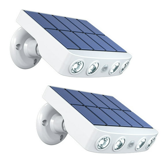 2PCS LED Solar Powered Wall Light Rotatable Waterproof Motion-Sensor Lights Outdoor Garden Lamp with Holder