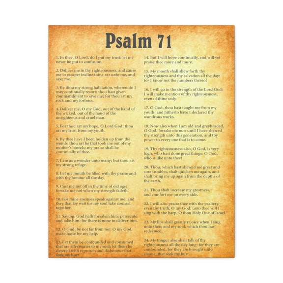 Scripture Walls Psalm 71 Chapter Gold Bible Canvas Christian Wall Art Ready to Hang Unframed